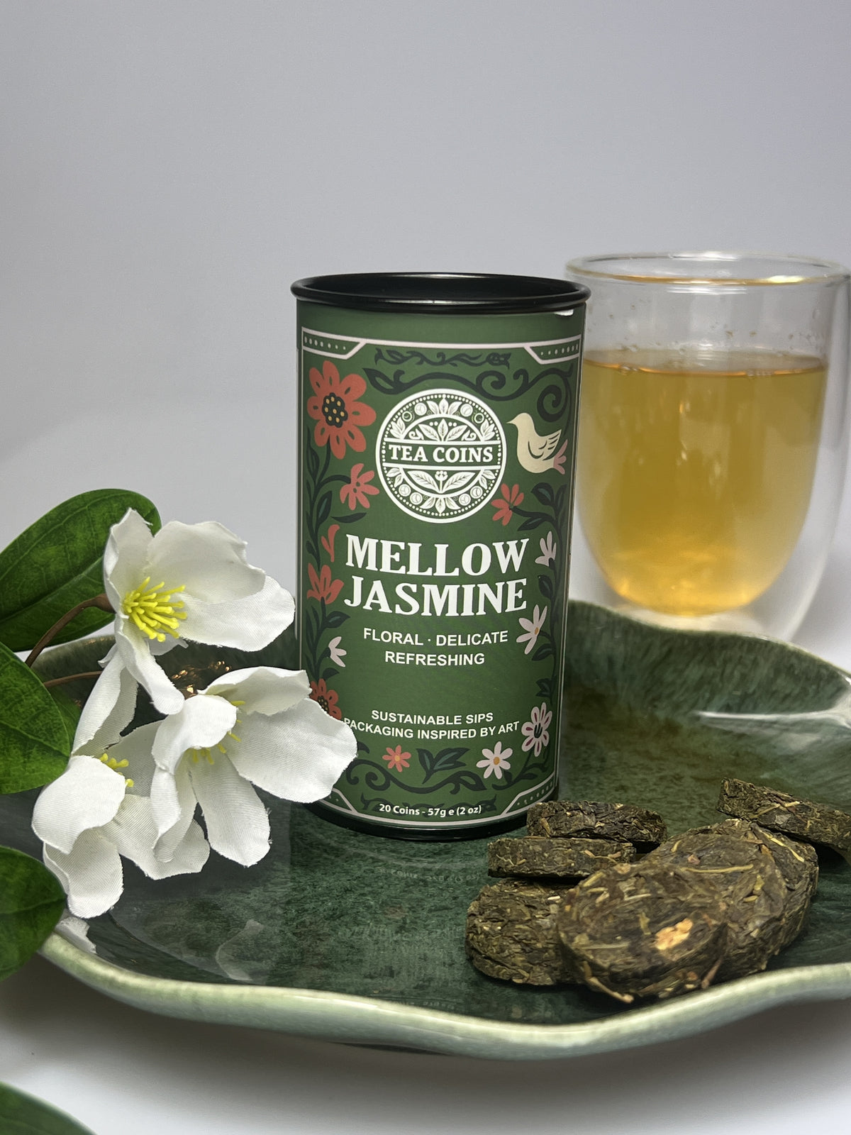 Jasmine green Tea coins 60g