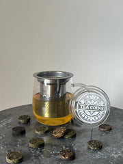 TEA COINS CUPS WITH STRAINER